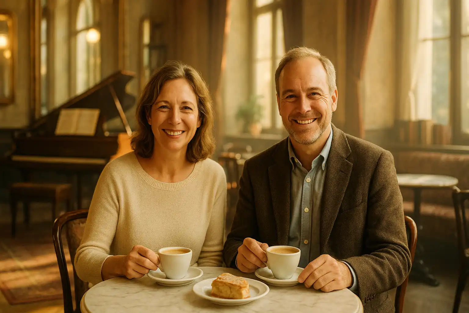Porzellan, Piano und glückliche Gäste